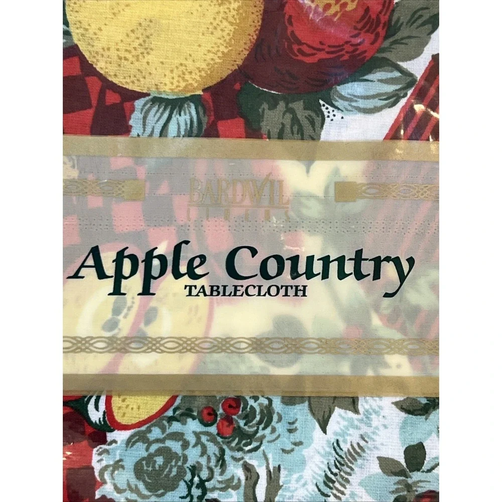 Bardwil Linens Polyester And Cotton Tablecloth Apple Country Round 60